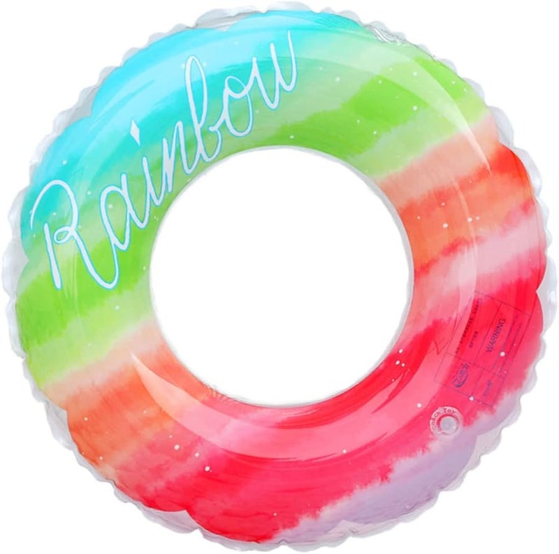VICASKY 270g Thickened Rainbow Inflatable Swimming Float Seat for Adults Kids Pool Beach Lake - Image 1